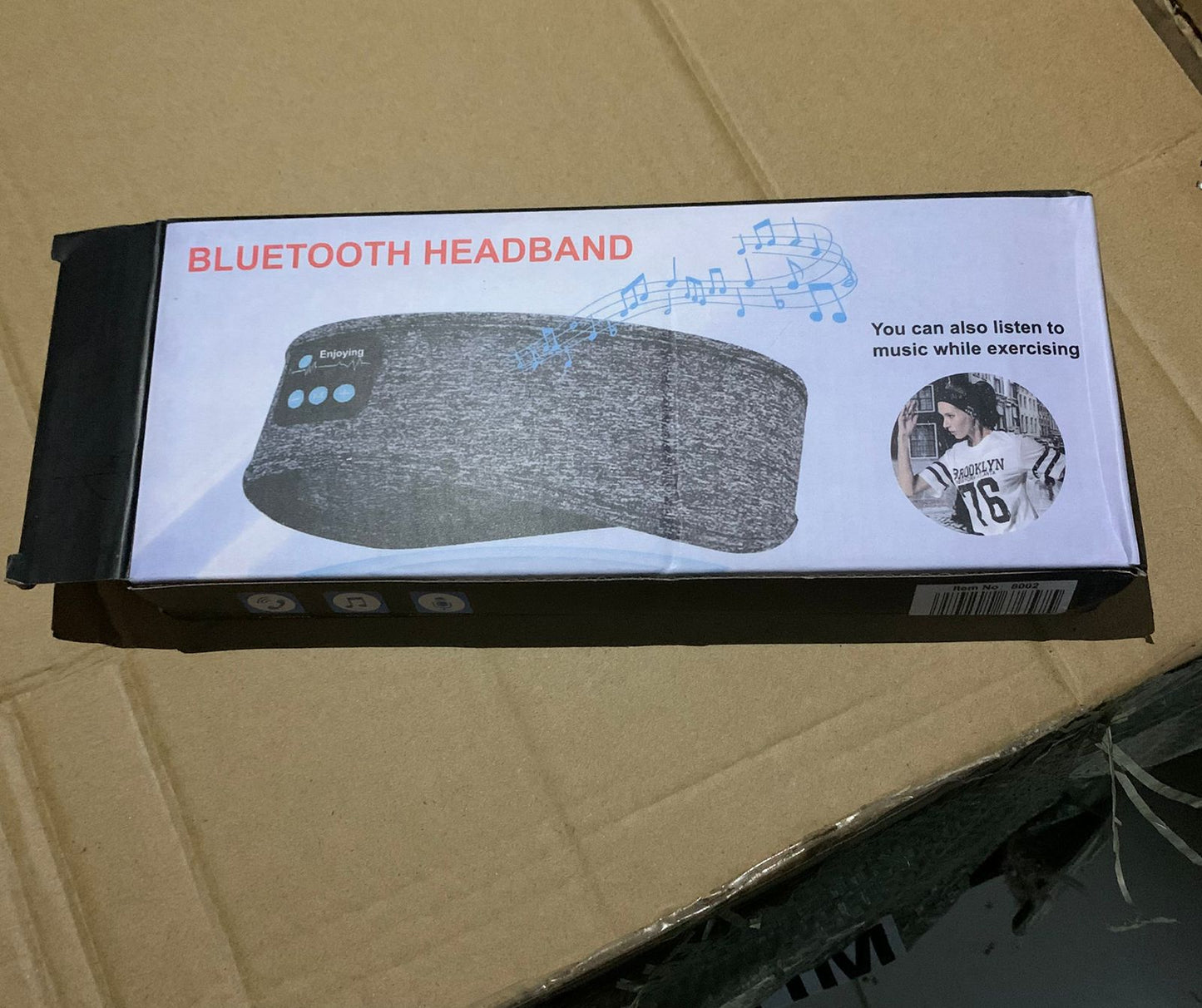 2-in-1 Sports & Sleep Bluetooth Headband – Wireless Music Headphones with Built-in Mic, Elastic Eye Mask for Workout, Travel & Relaxation