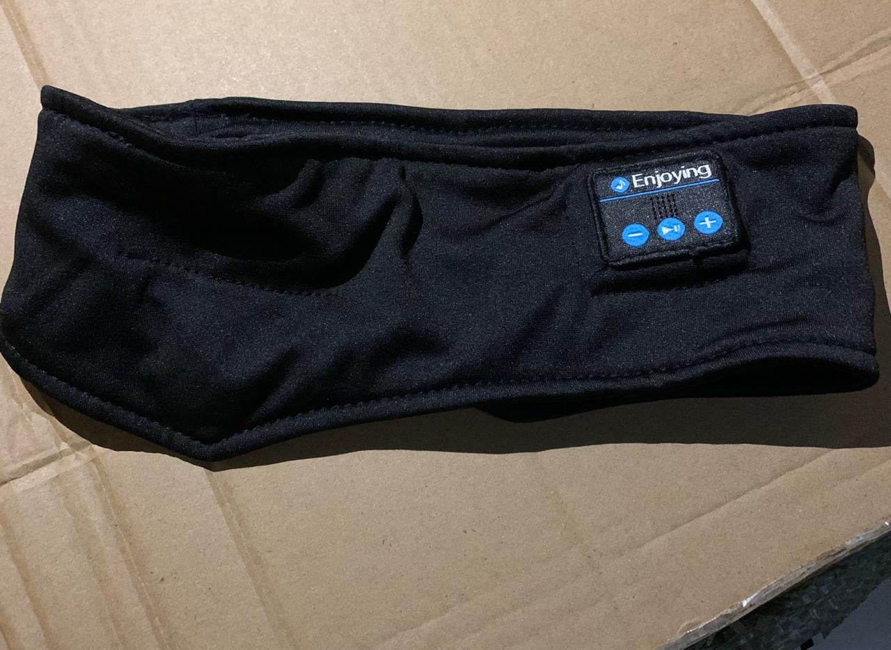 2-in-1 Sports & Sleep Bluetooth Headband – Wireless Music Headphones with Built-in Mic, Elastic Eye Mask for Workout, Travel & Relaxation