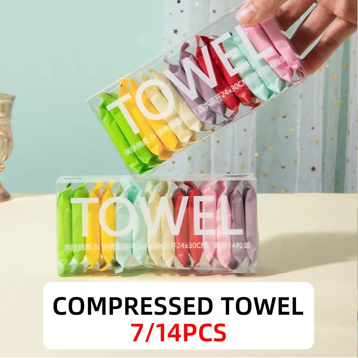 Disposable Washcloths towels| 14 pcs/box | Portable Travel Towels | Thickened Compressed Face & Beauty Square Towels