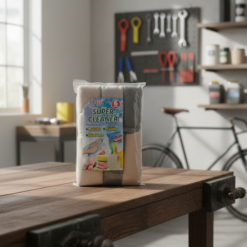 Super Cleaner 6-Piece Multipurpose Microfiber Towel Set – Washable & Ultra-Absorbent