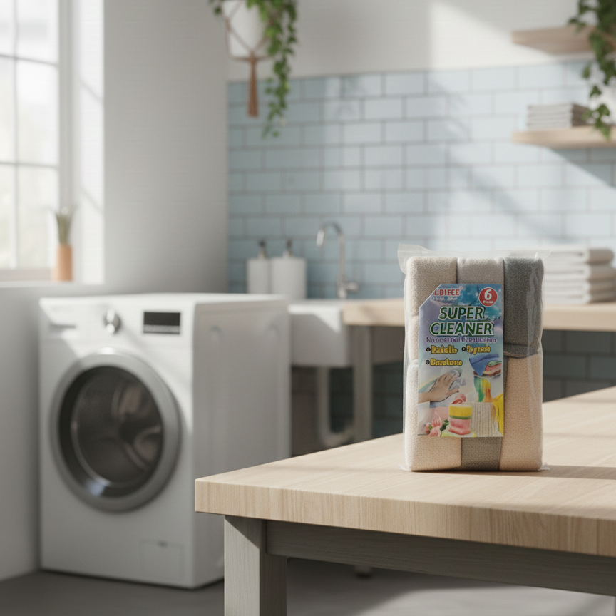 Super Cleaner 6-Piece Multipurpose Microfiber Towel Set – Washable & Ultra-Absorbent