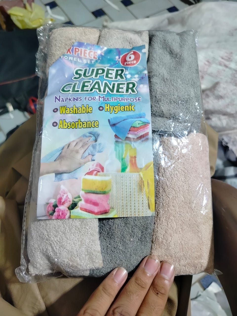 Super Cleaner 6-Piece Multipurpose Microfiber Towel Set – Washable & Ultra-Absorbent