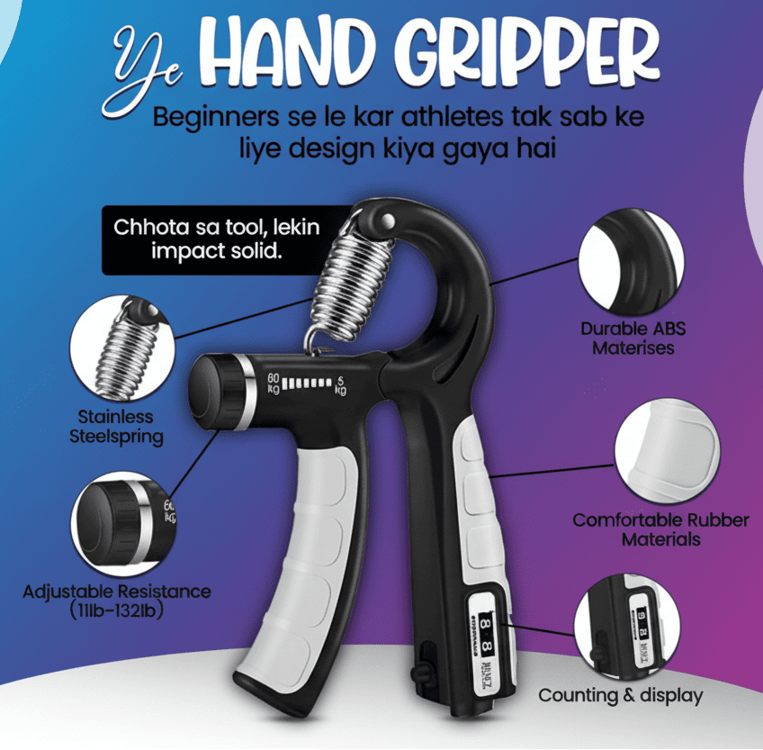 Premium Imported Adjustable Hand Gripper 5–60kg